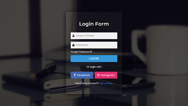 Amazing Transparent Login Form using HTML CSS & Javascript