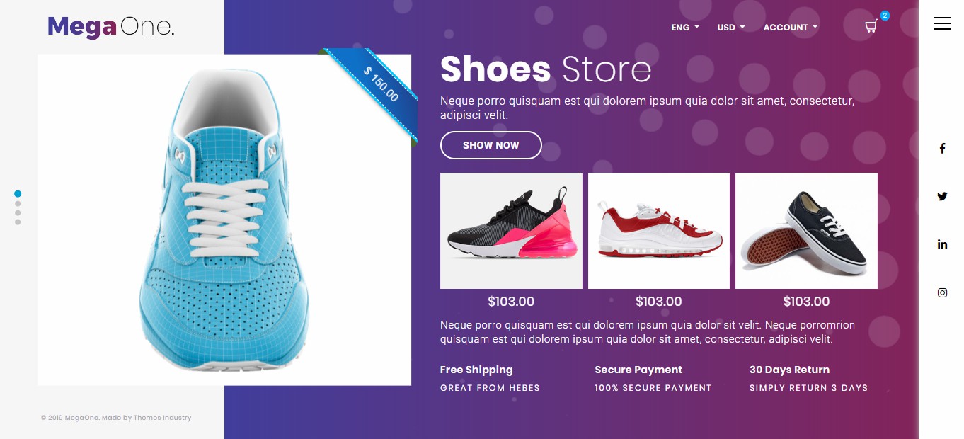 MegaOne Template - Shoes Store - Product Page - Giày